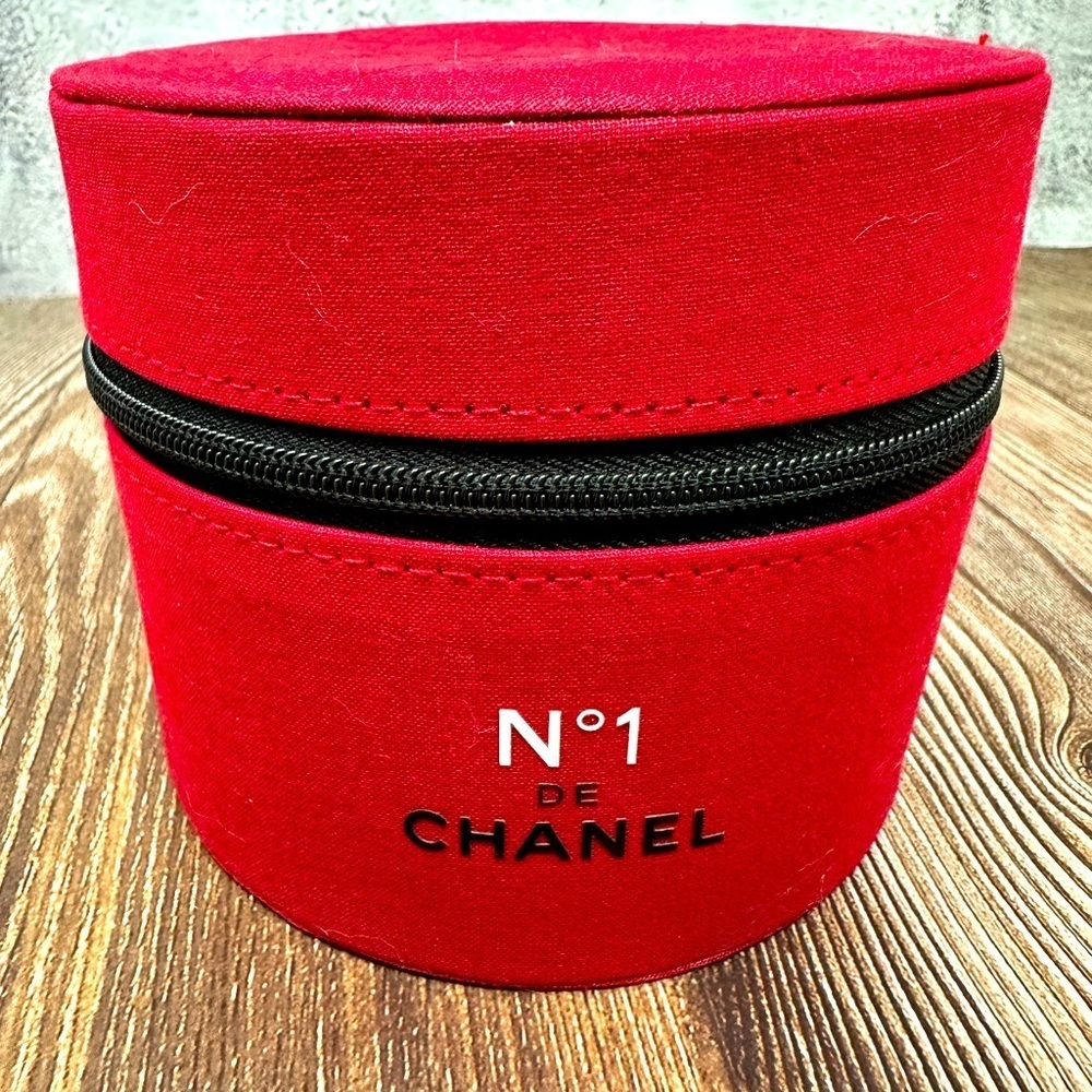 CHANEL Vanity Pouch Novelty Camellia Red Canvas 2024 Japan​ NWOT​​